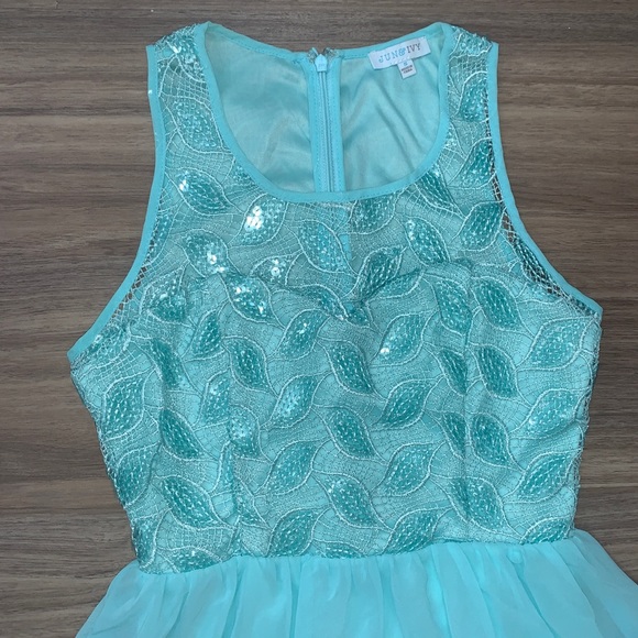 Jun & Ivy Sequin Aqua Dress - Picture 2 of 2